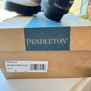Pendleton  White Clogs with Multi color stripe NIB